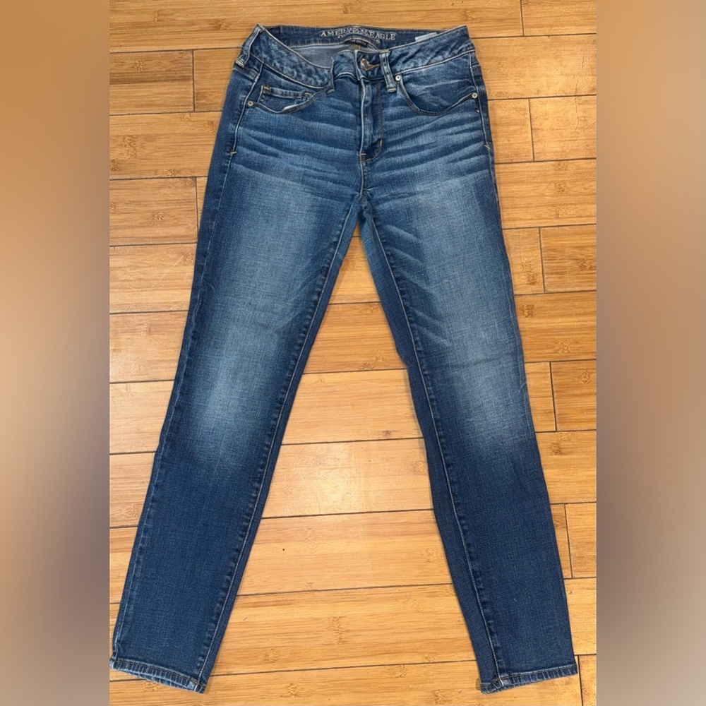 American Eagle Outfitters Dark Blue Skinny Jeans US 6 Short
